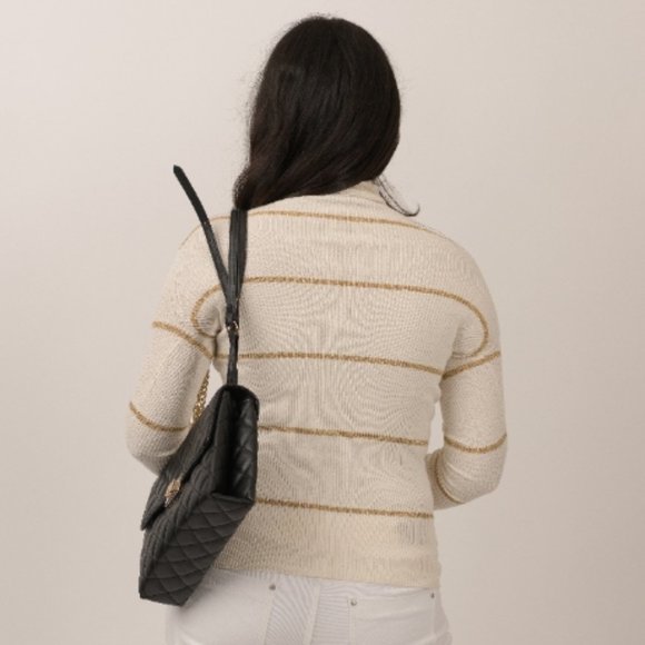 Polo Ralph Lauren Turtleneck White&Gold Sweater - Picture 3 of 4